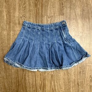 Cello Denim Pleated Mini Skirt Blue Jean A-Line Y2K Vintage Style Size Small